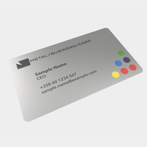 Brushed metal business cards