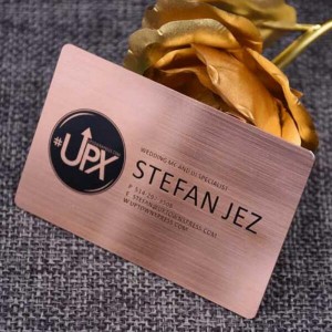 Brushed metal business cards