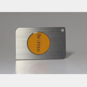 Brushed metal business cards